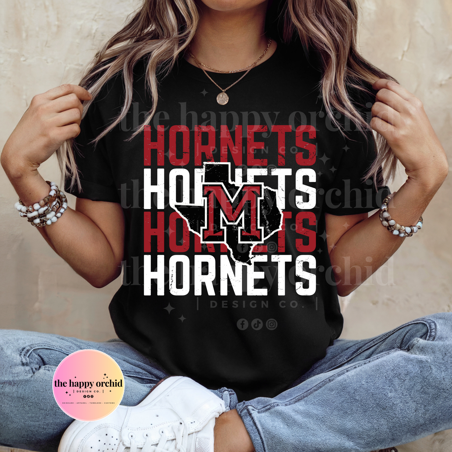 (NEW) MUENSTER HORNETS Distressed top