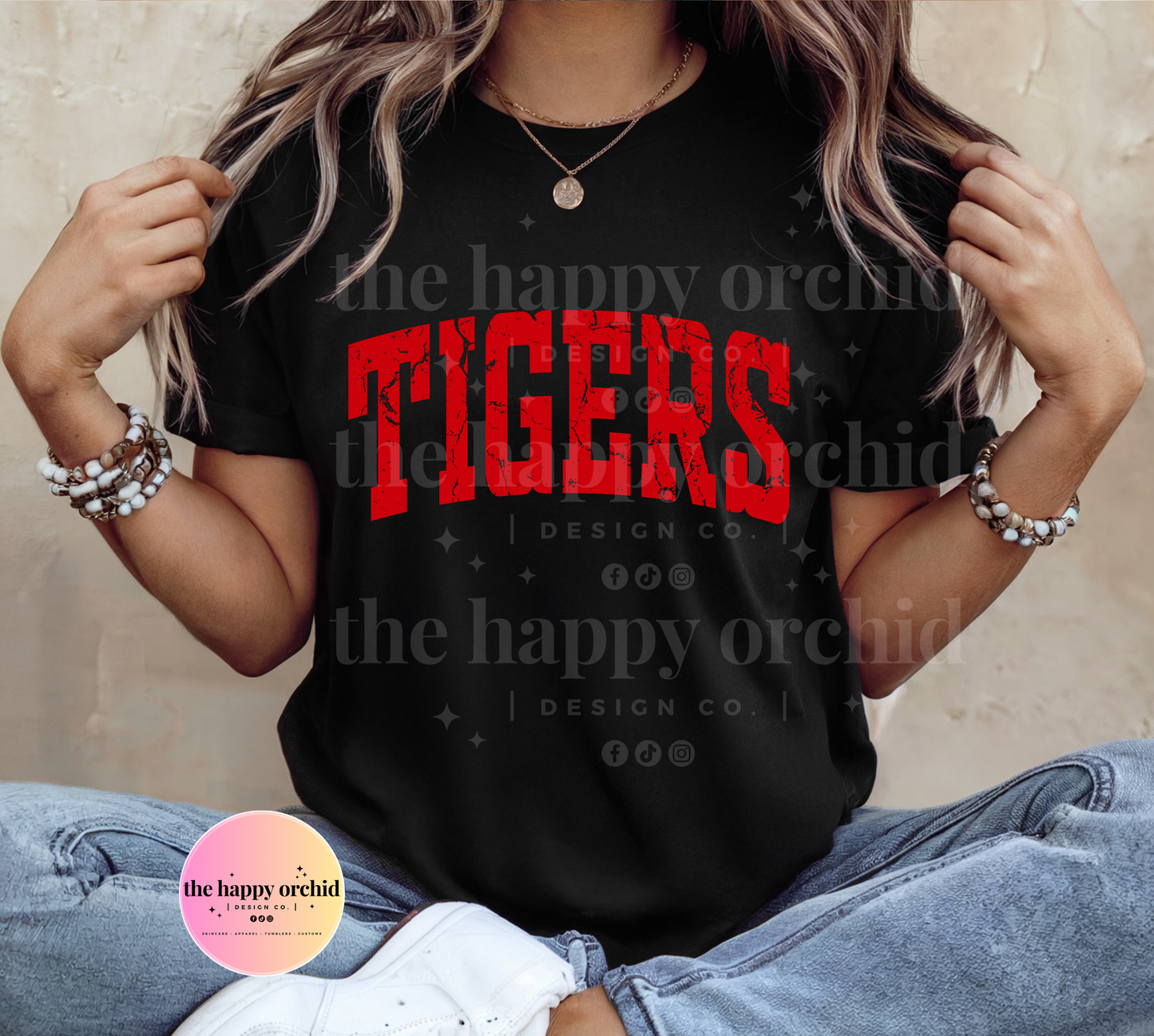 (NEW) TIGERS Distressed Top