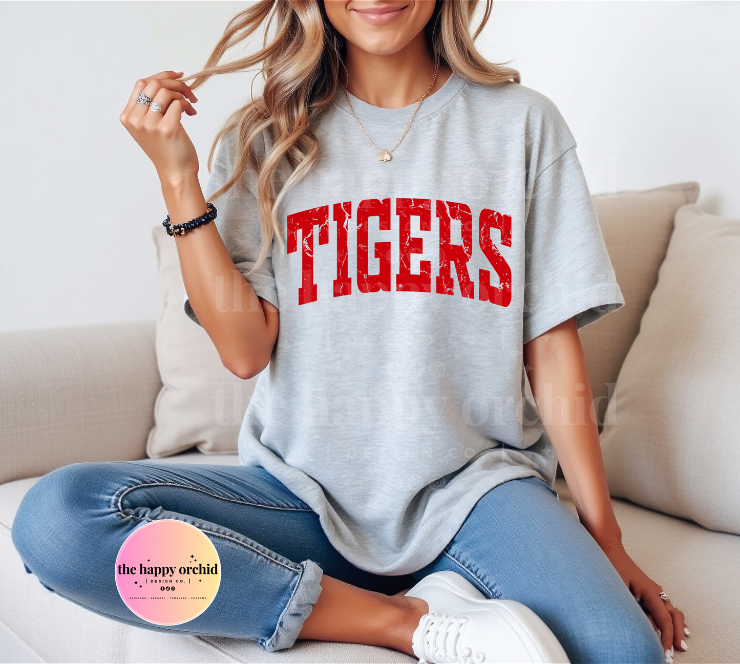 (NEW) TIGERS Distressed Top