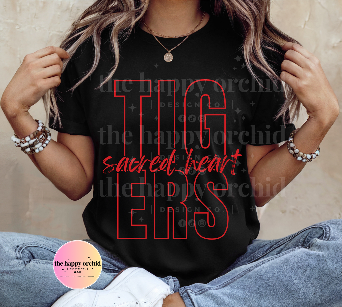 (NEW) SACRED HEART TIGERS Top