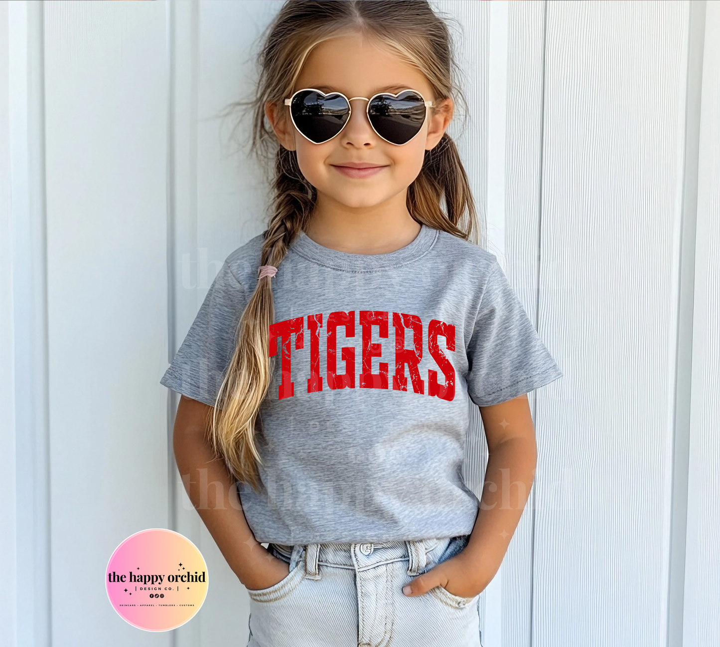 (NEW) Youth TIGERS Distressed Top