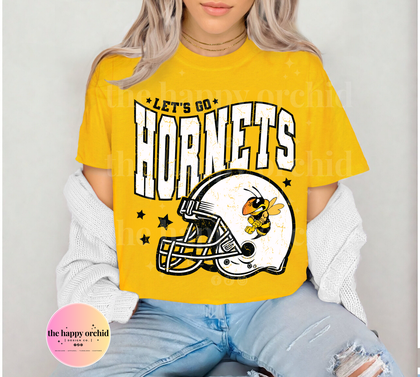 (NEW) LET'S GO HORNETS HORNETS Distressed Top