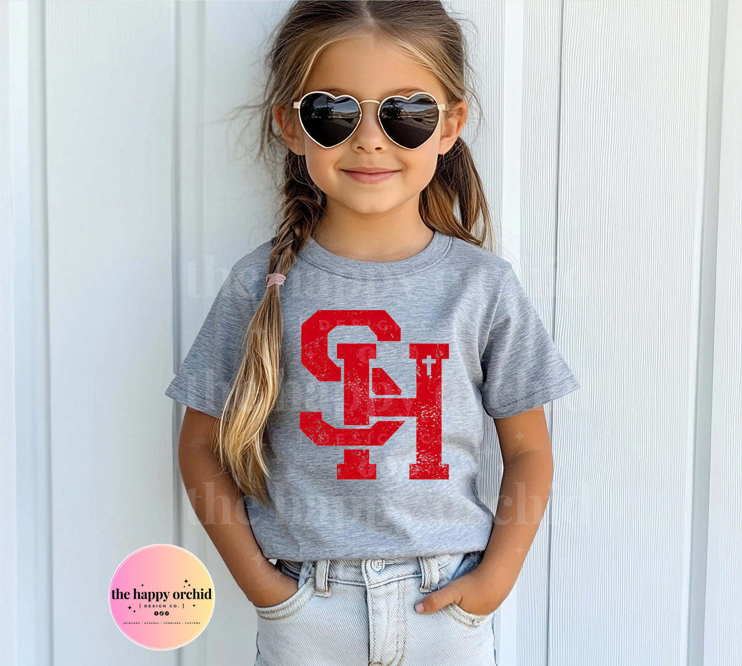 (NEW) Youth SACRED HEART TIGERS Logo Top