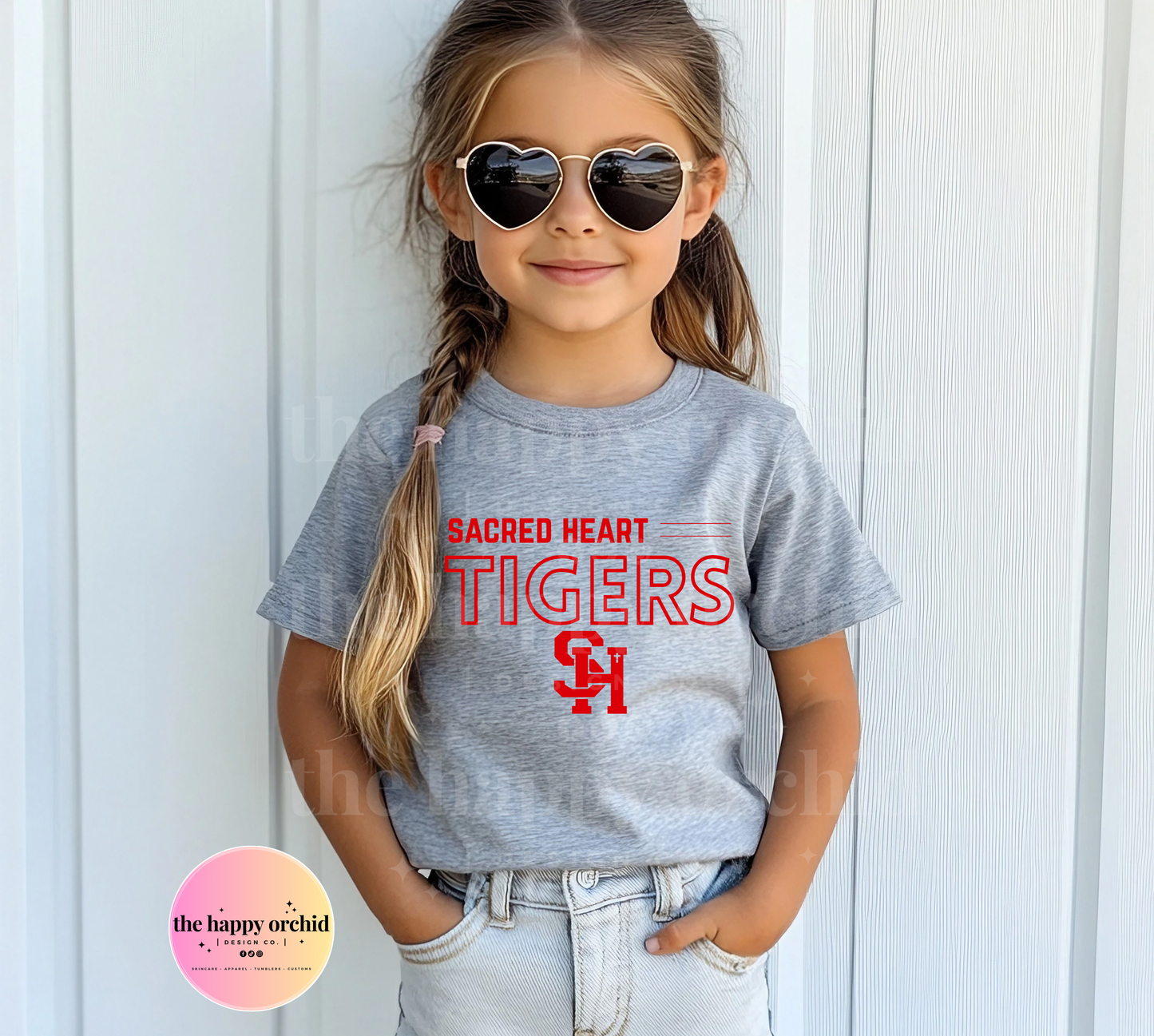 (NEW) Youth SACRED HEART TIGERS Logo Top