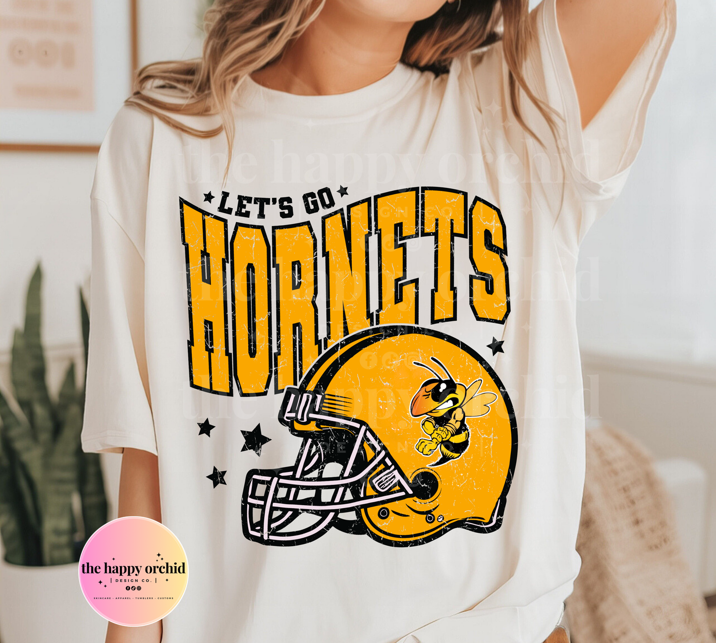 (NEW) LET'S GO HORNETS HORNETS Distressed Top