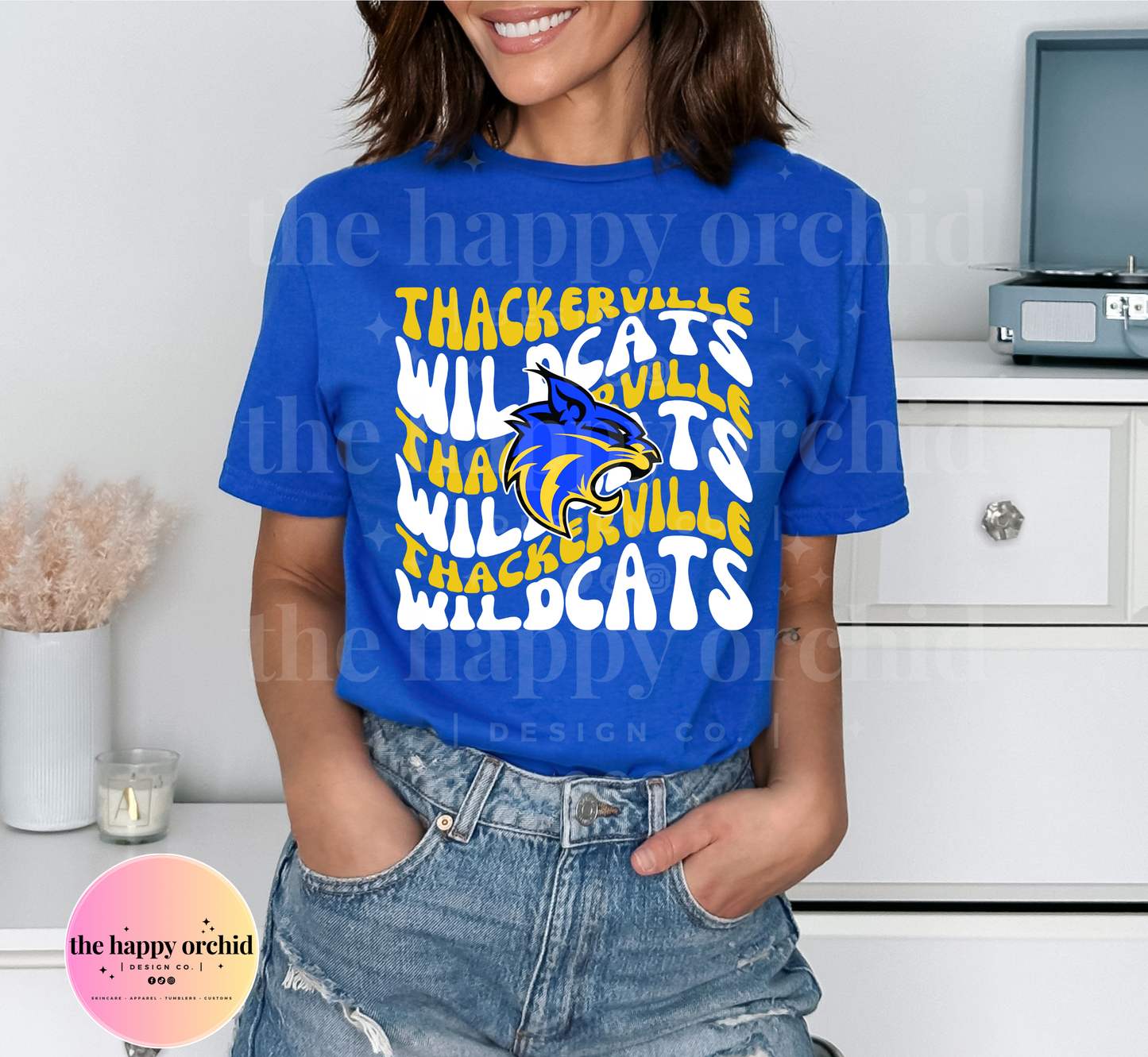 THACKERVILLE WILDCATS Retro Wave Top