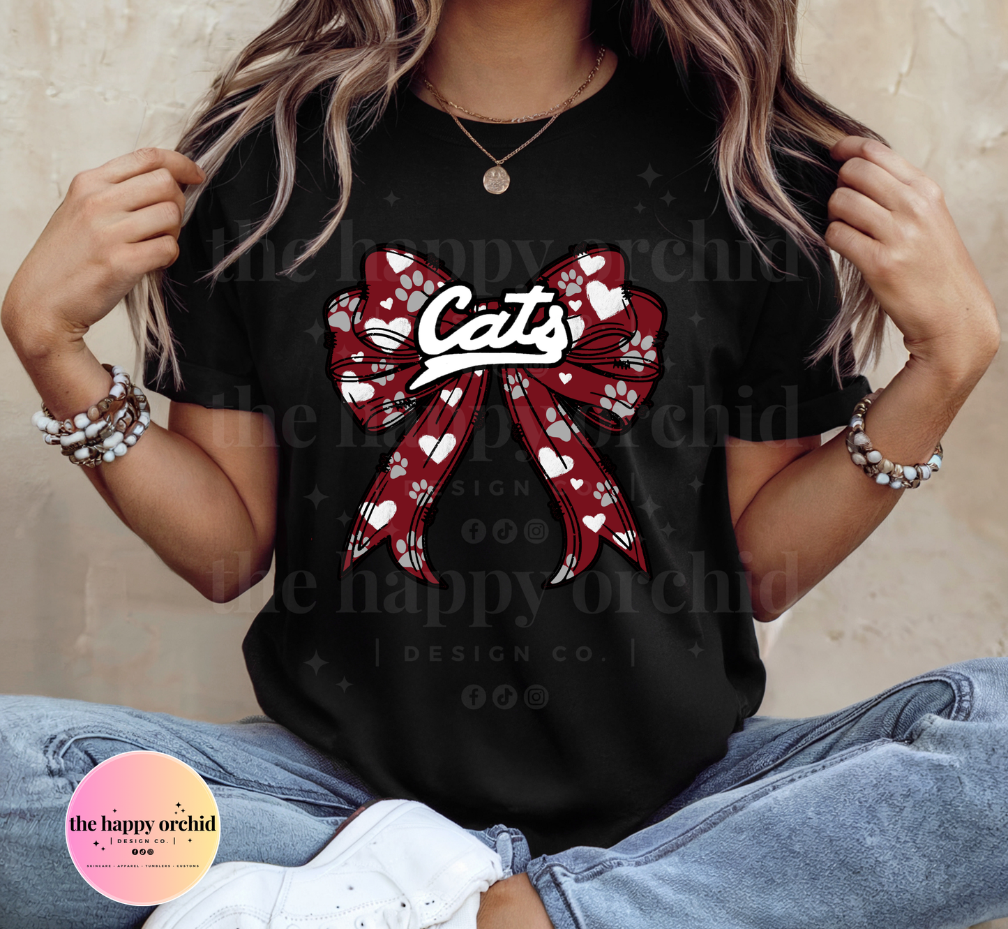 NEW CALLISBURG CATS Bow tee