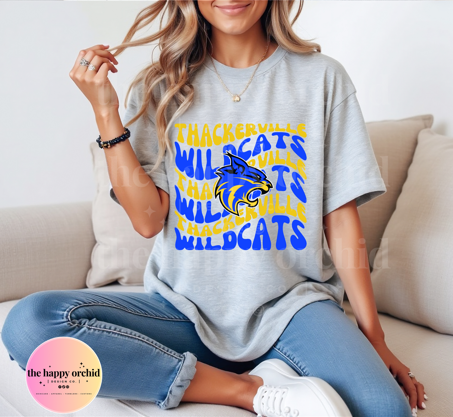 THACKERVILLE WILDCATS Retro Wave Top