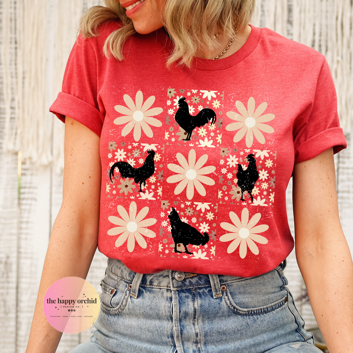 RETRO FLOWER CHICKEN tee