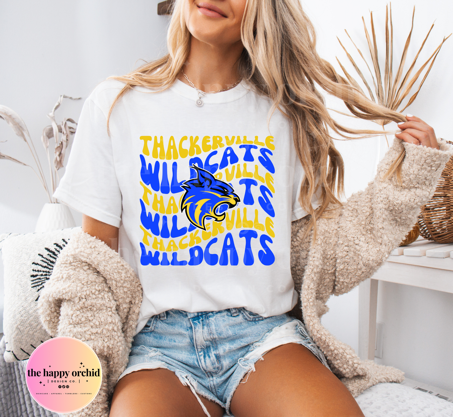 THACKERVILLE WILDCATS Retro Wave Top
