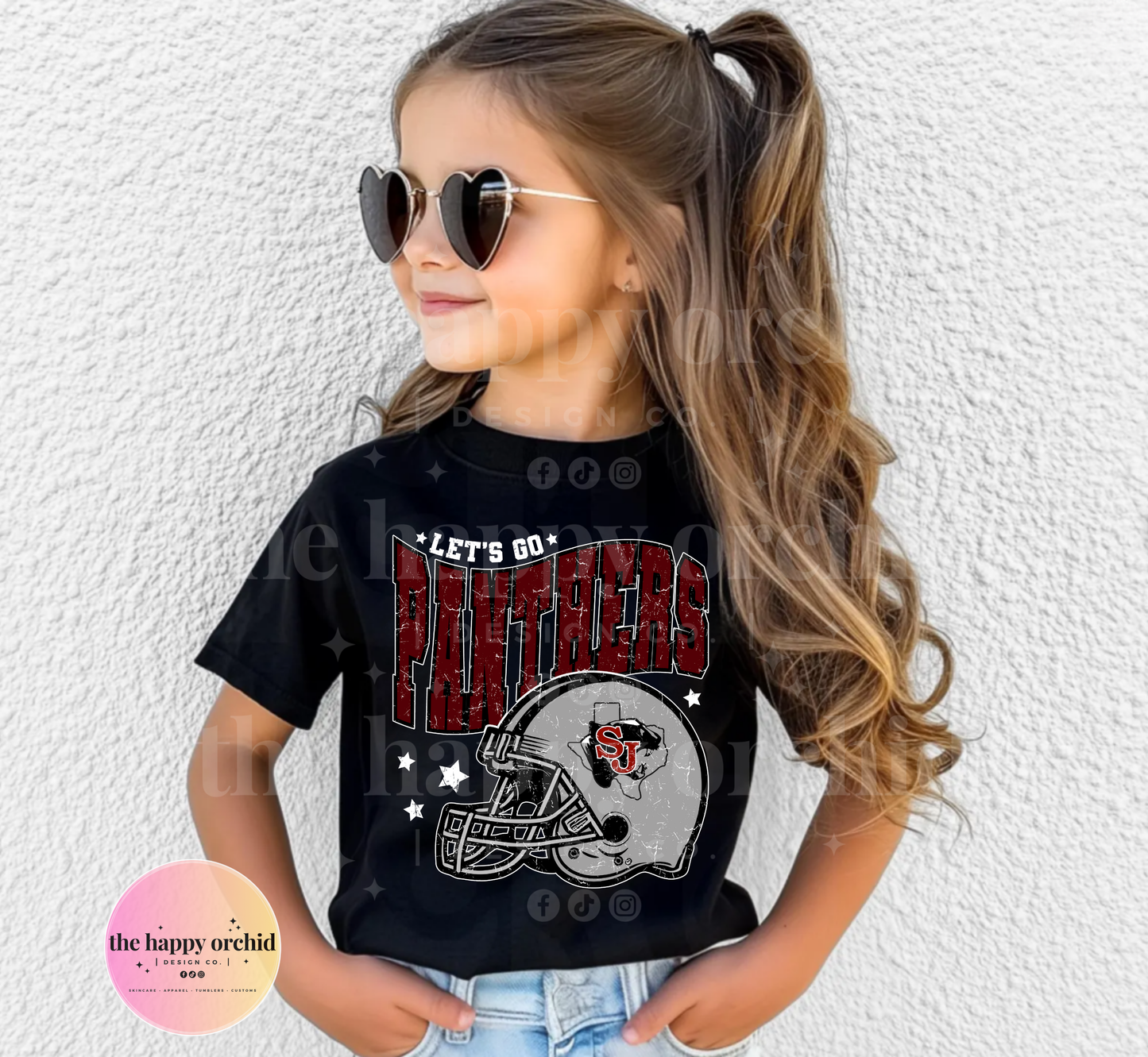 (NEW) Youth LET'S GO PANTHERS Top