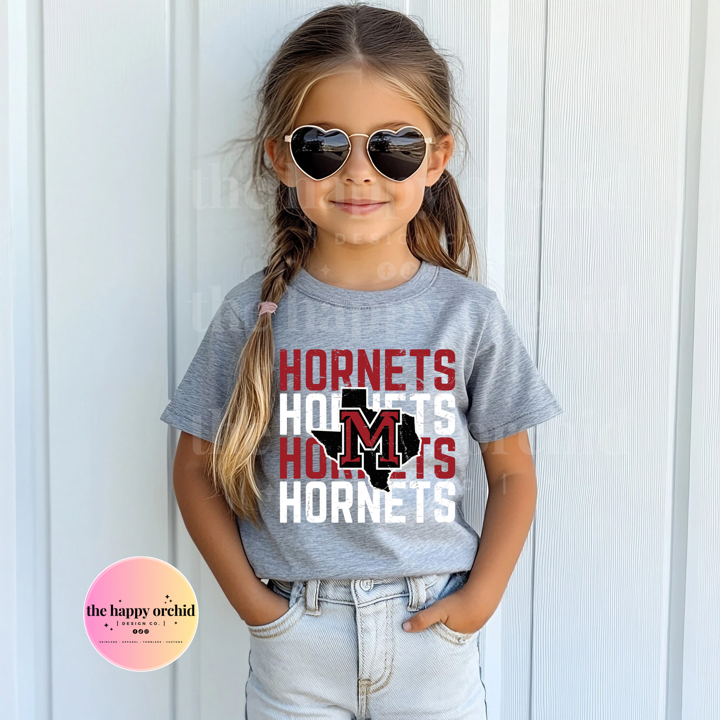 (NEW) Youth DISTRESSED HORNETS Top