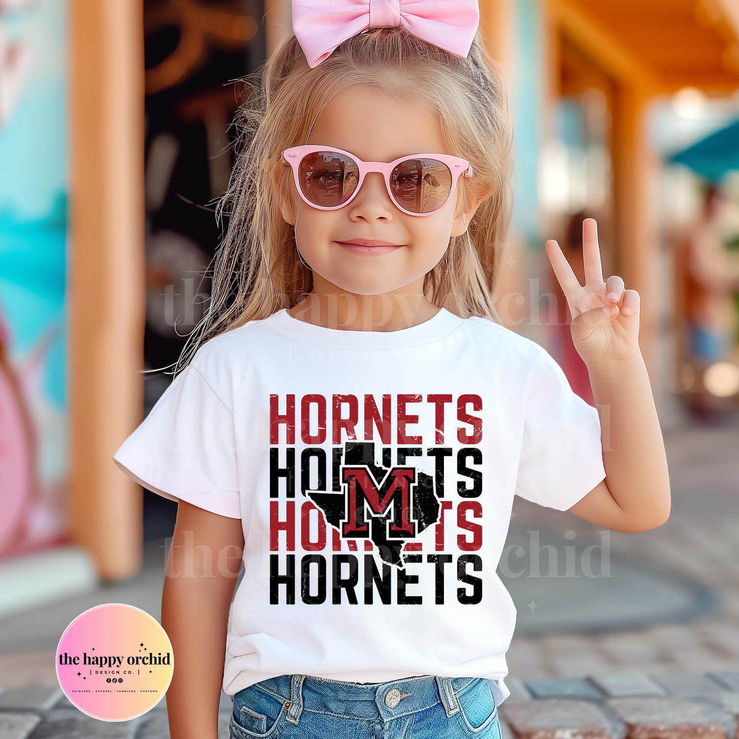(NEW) Youth DISTRESSED HORNETS Top
