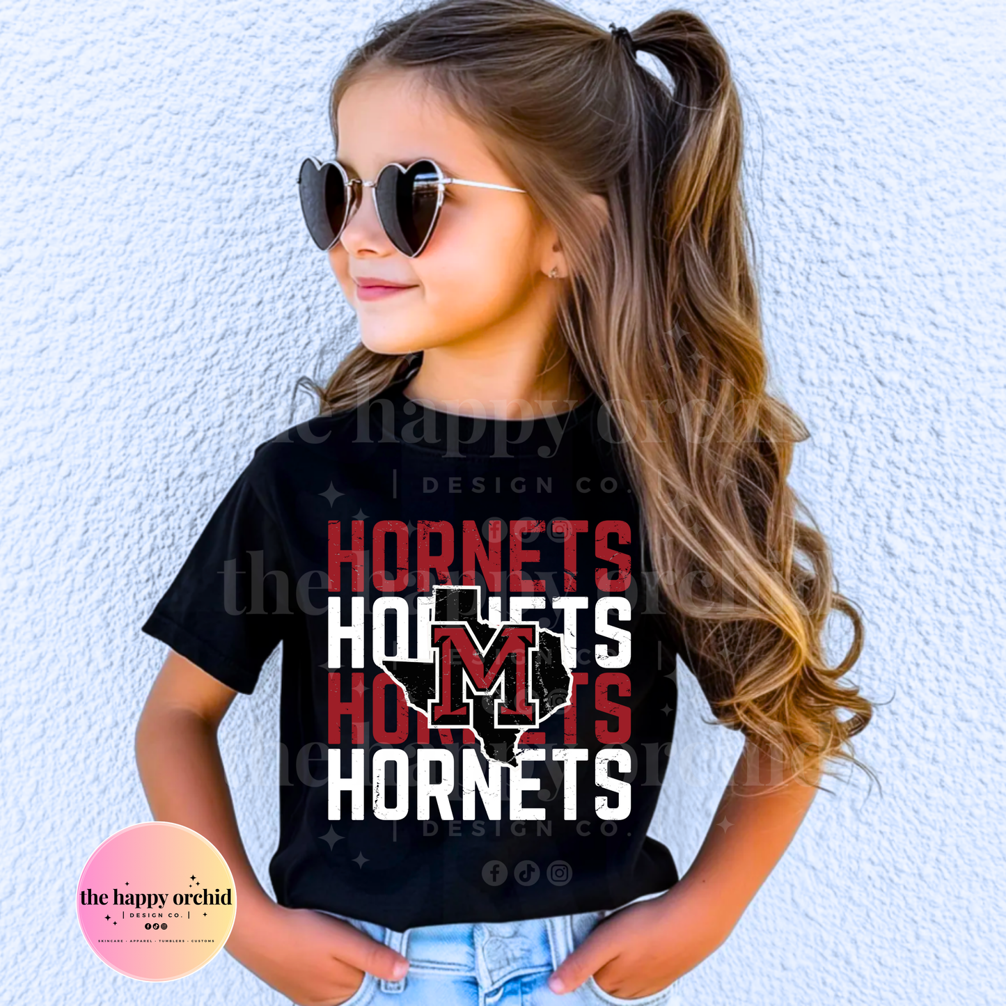 (NEW) Youth DISTRESSED HORNETS Top