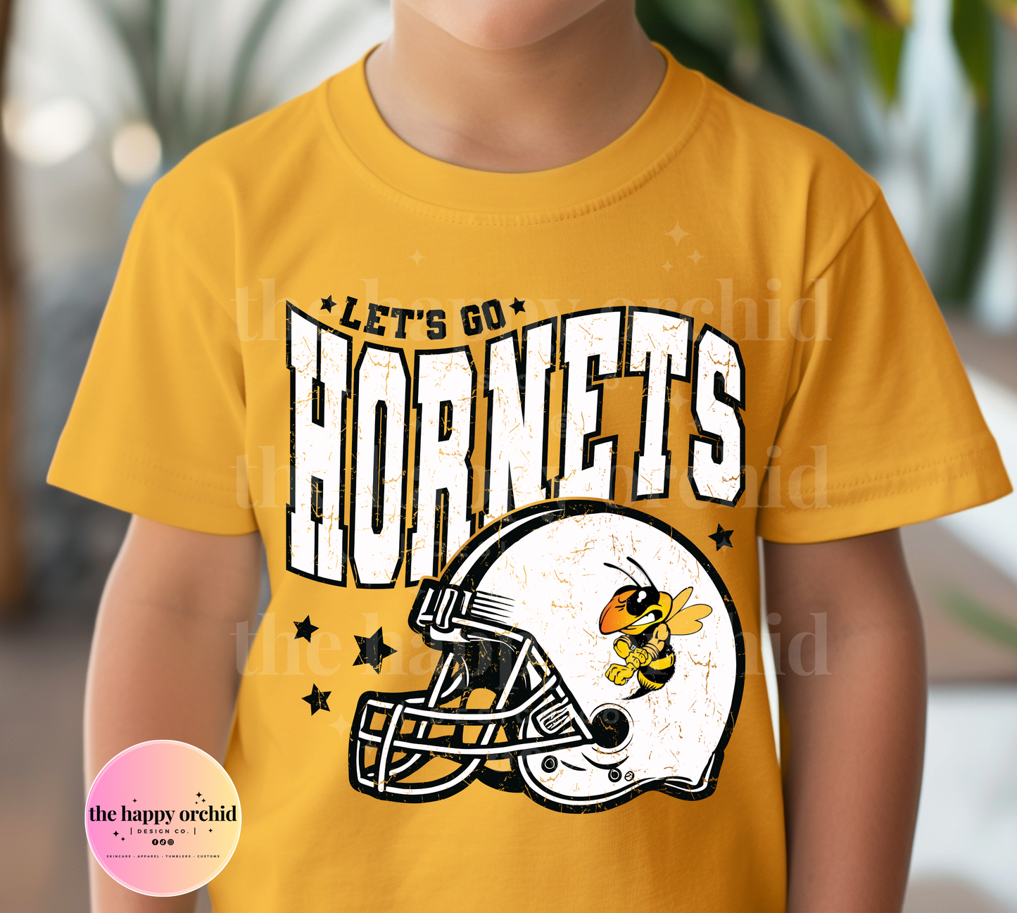 (NEW) Youth LET'S GO HORNETS Distressed Top
