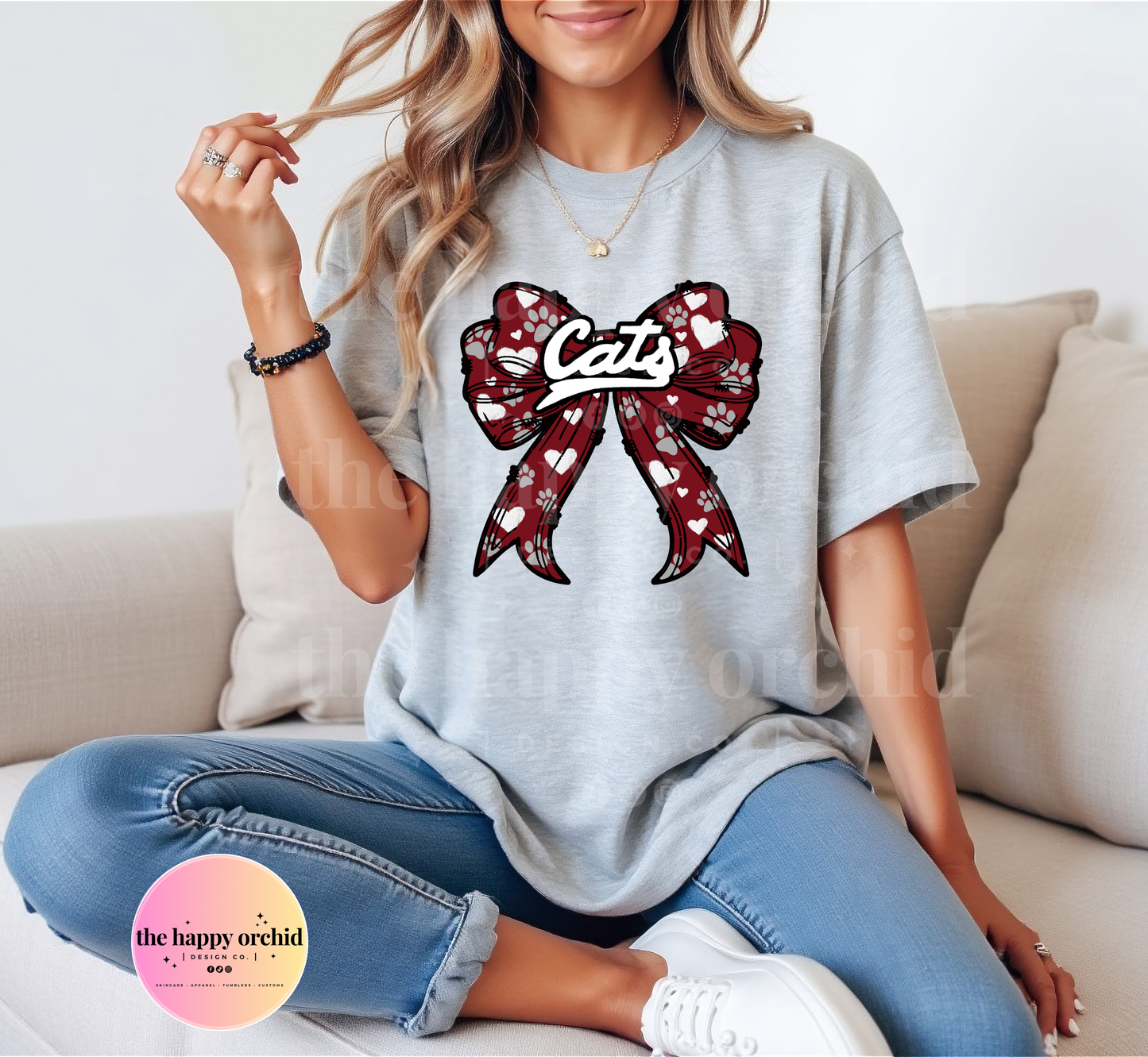 NEW CALLISBURG CATS Bow tee