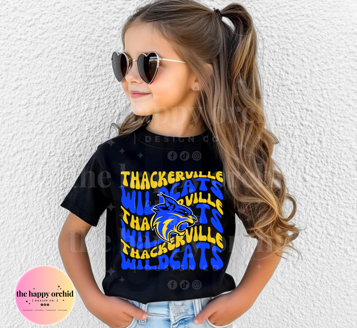 Youth THACKERVILLE WILDCATS Retro Wave Top