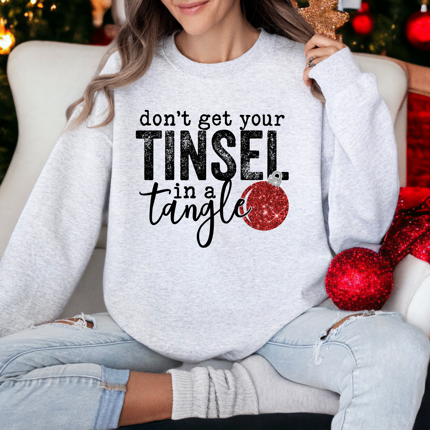 TINSEL IN A TANGLE Tee or Crewneck