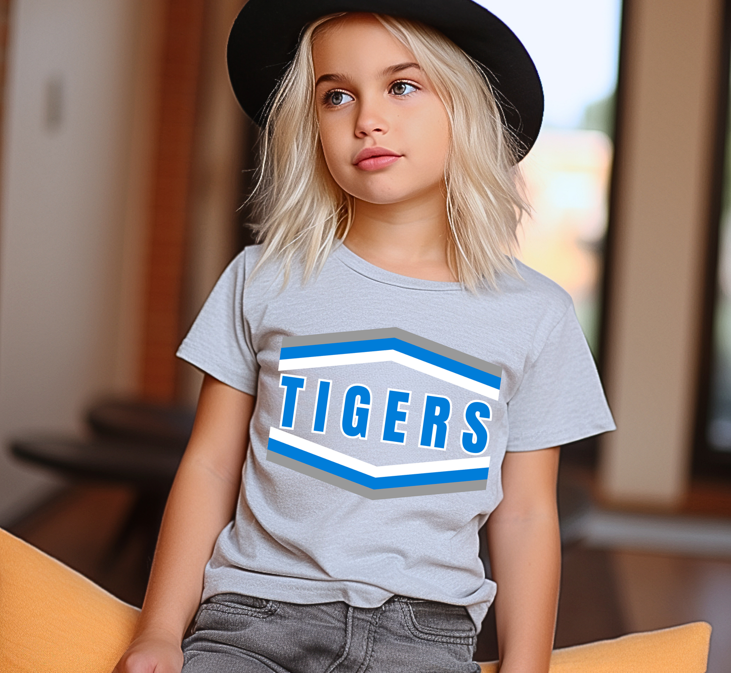 Youth TIGERS Arrow Block Top