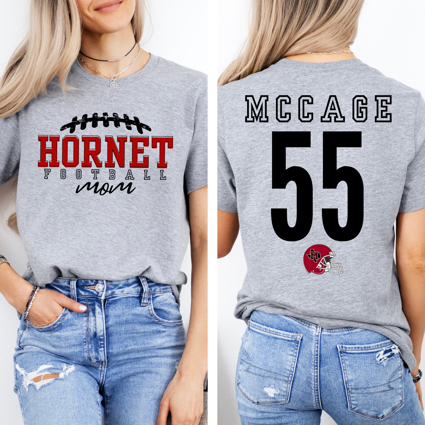 HORNET FOOTBALL MOM - MUENSTER Personalized Tee