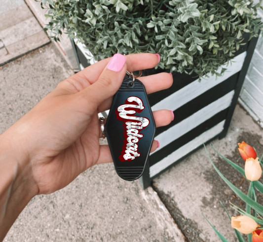 RETRO WILDCATS Motel Keychain - BLACK