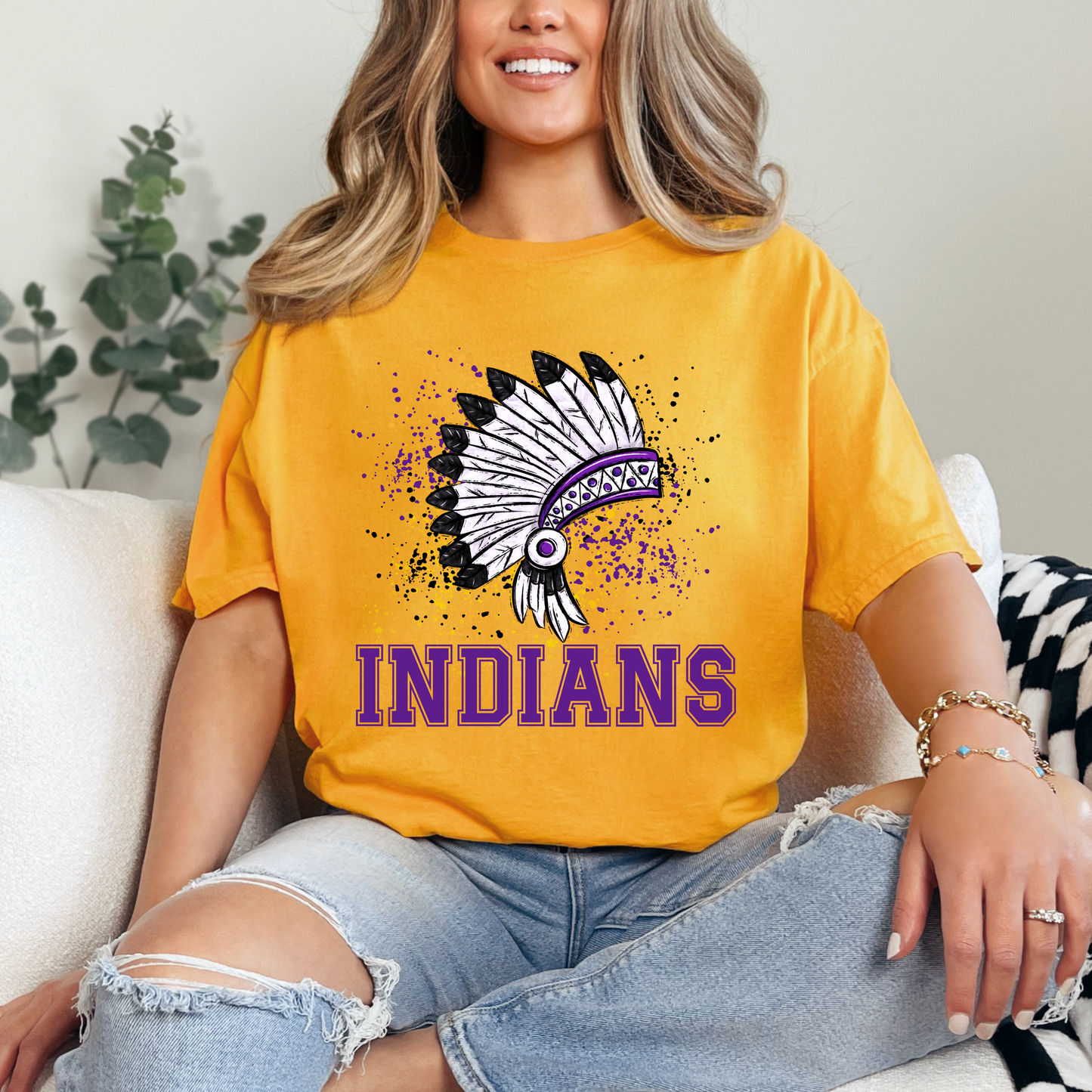 INDIANS Paint Splatter tee