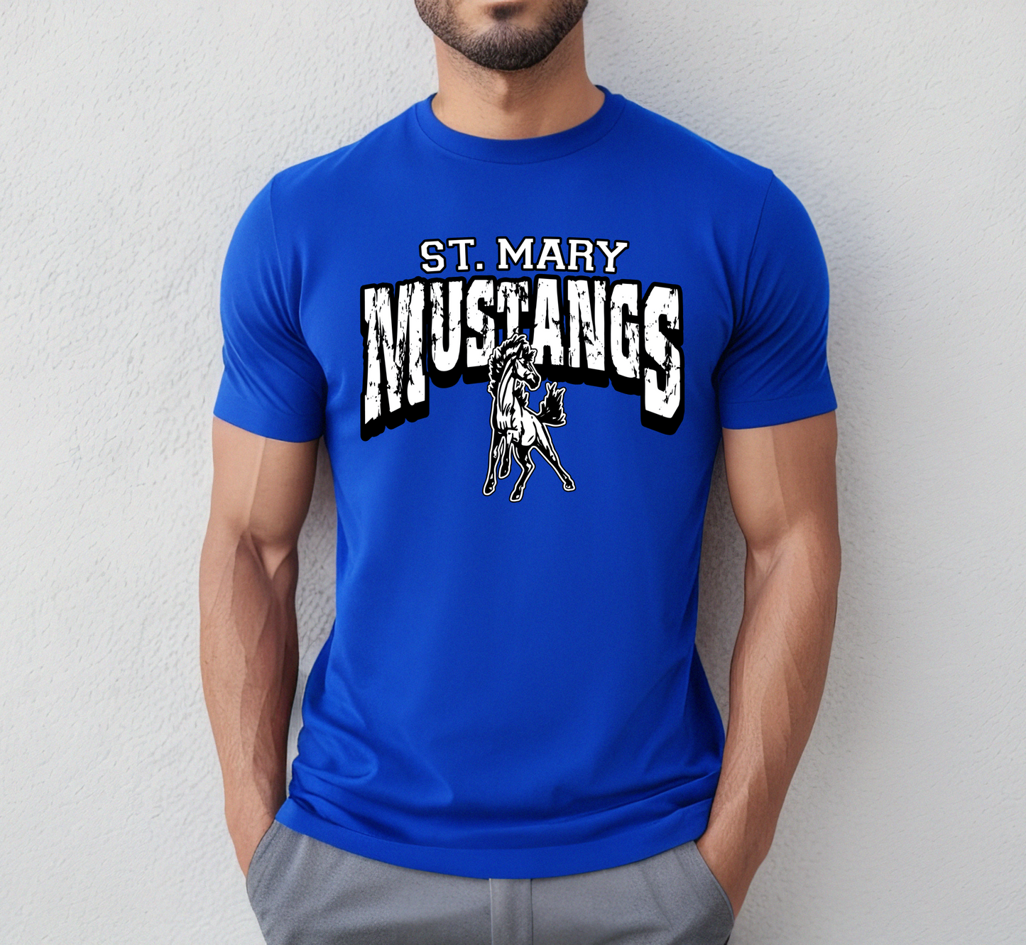 ST. MARY MUSTANGS Grunge tee