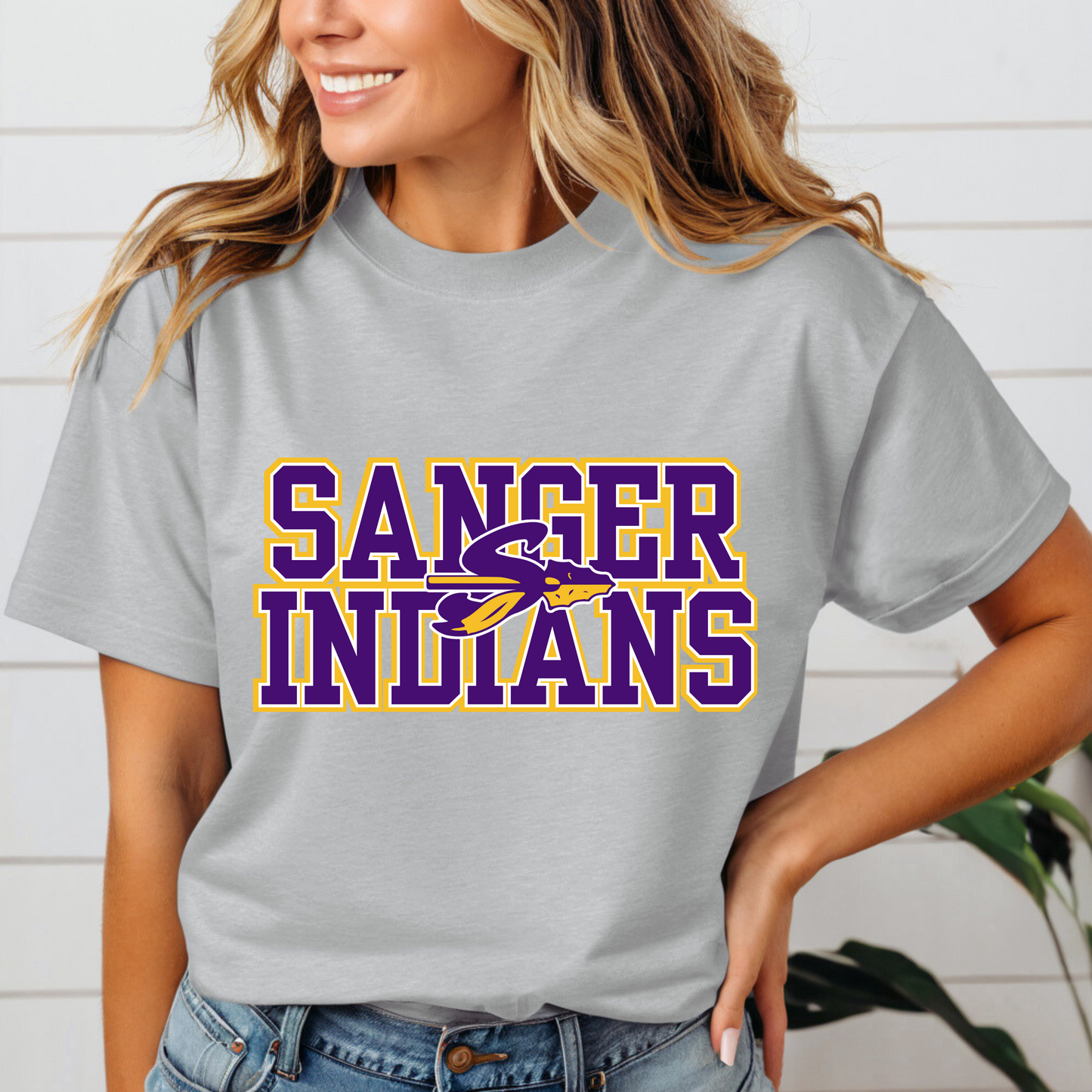 SANGER INDIANS Logo tee