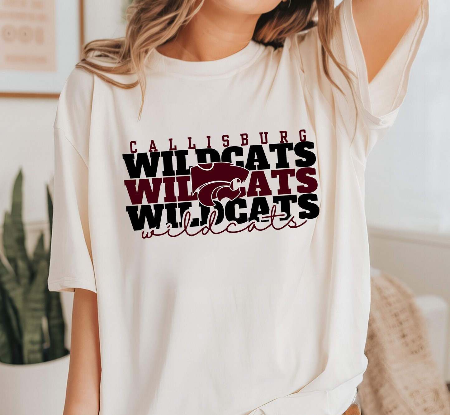 CALLISBURG WILDCATS Stacked tee