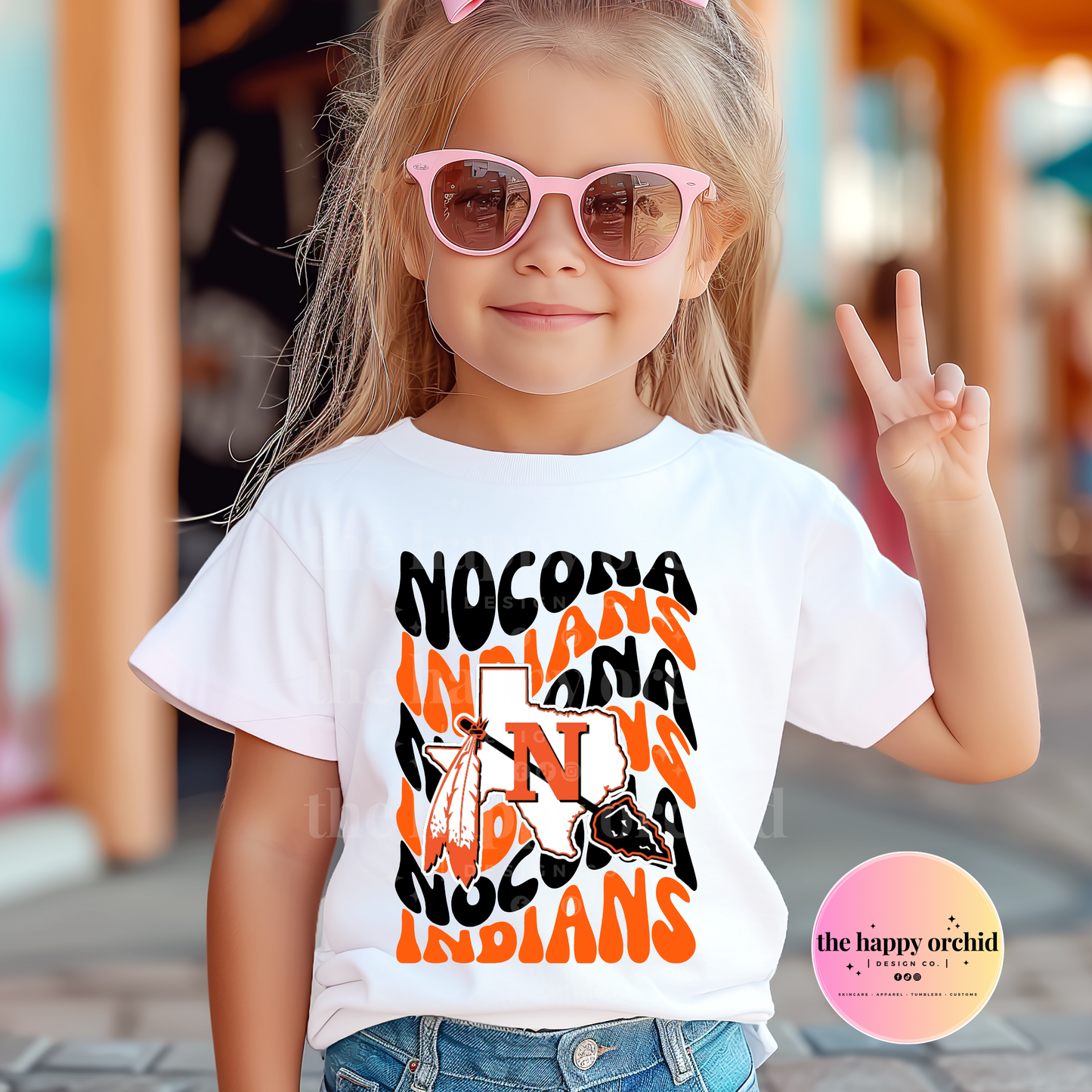 Youth NOCONA INDIANS Retro Wave Top