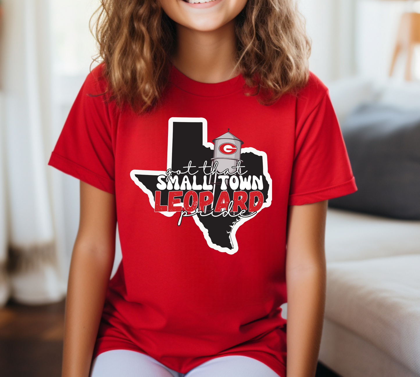 Youth SMALL TOWN LEOPARD PRIDE Top