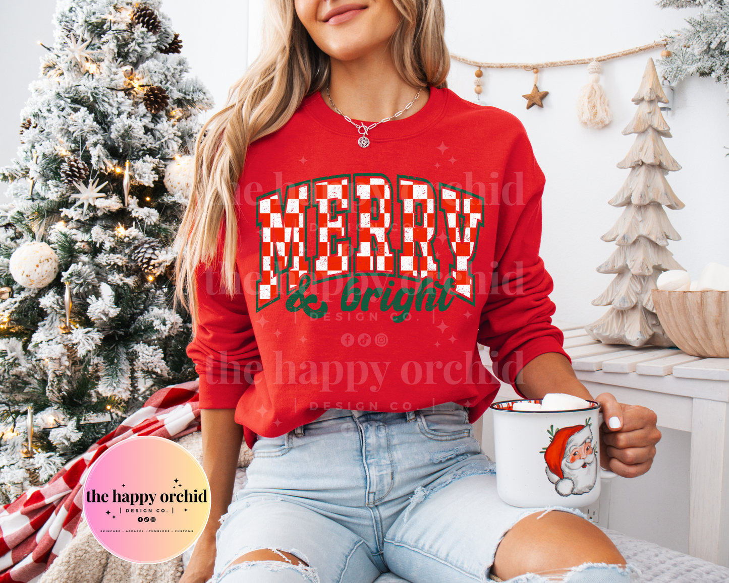 MERRY & BRIGHT Checkered Top