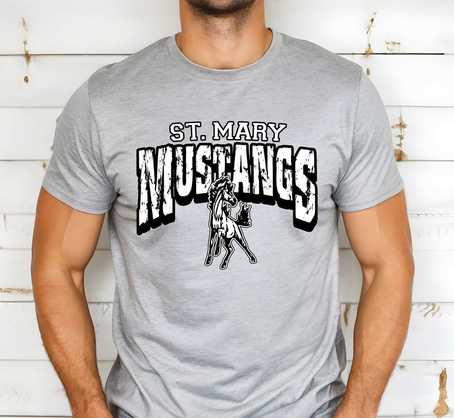 ST. MARY MUSTANGS Grunge tee