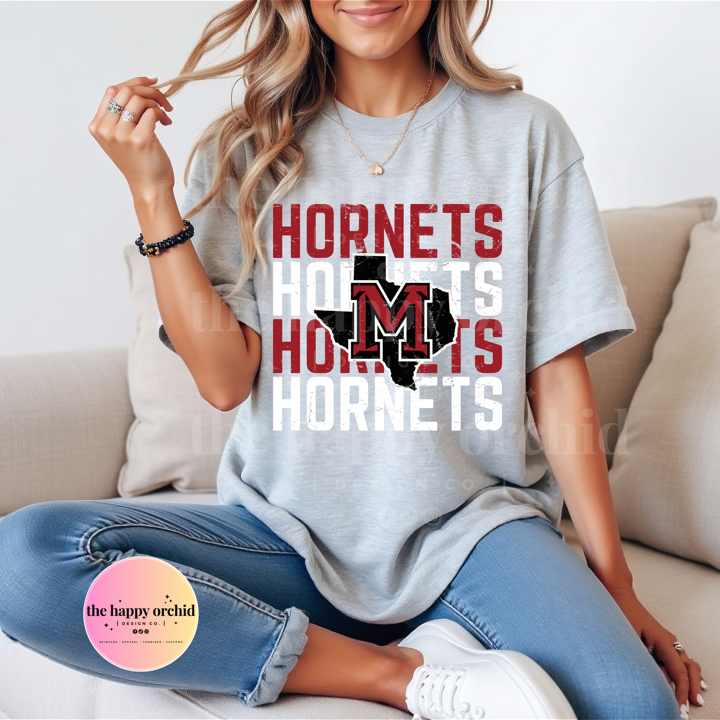 (NEW) MUENSTER HORNETS Distressed top