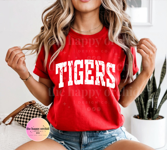 (NEW) TIGERS Distressed Top