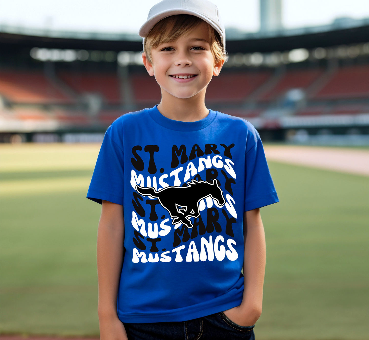 Youth RETRO WAVE ST. MARY MUSTANGS Top