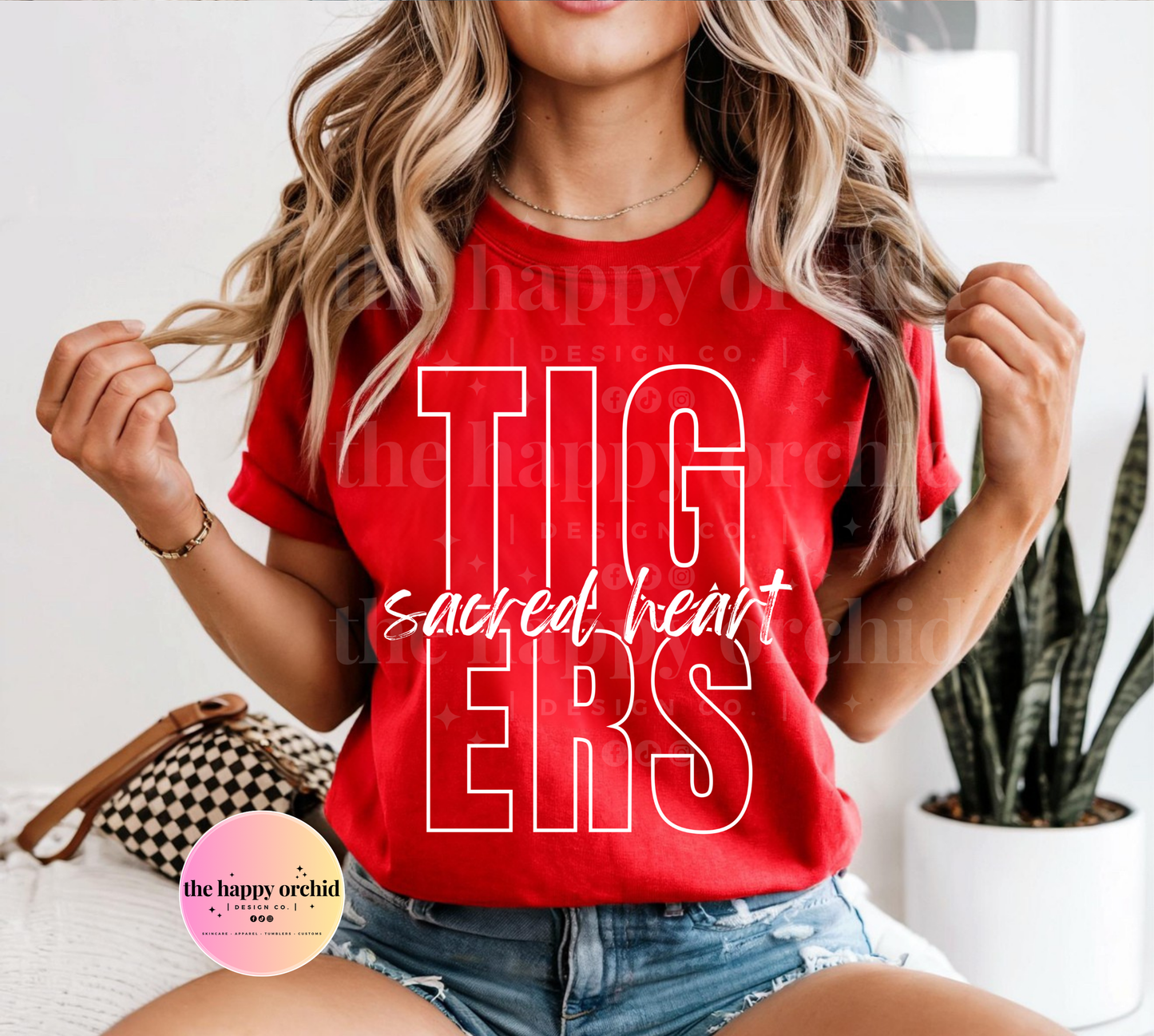 (NEW) SACRED HEART TIGERS Top