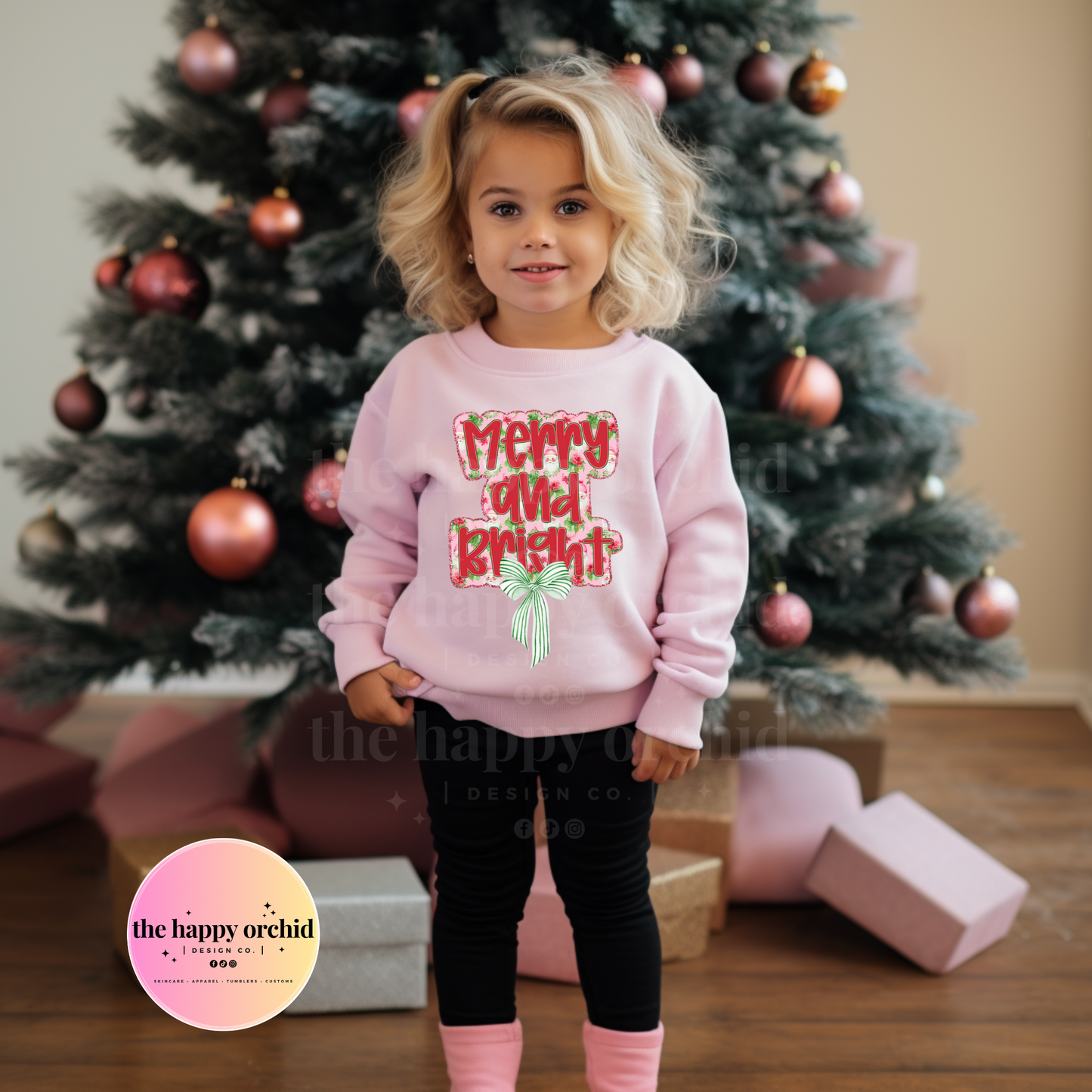 Youth MERRY & BRIGHT BOW Top