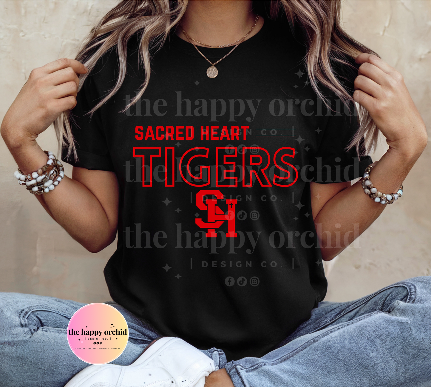 (NEW) SACRED HEART TIGERS Logo Top
