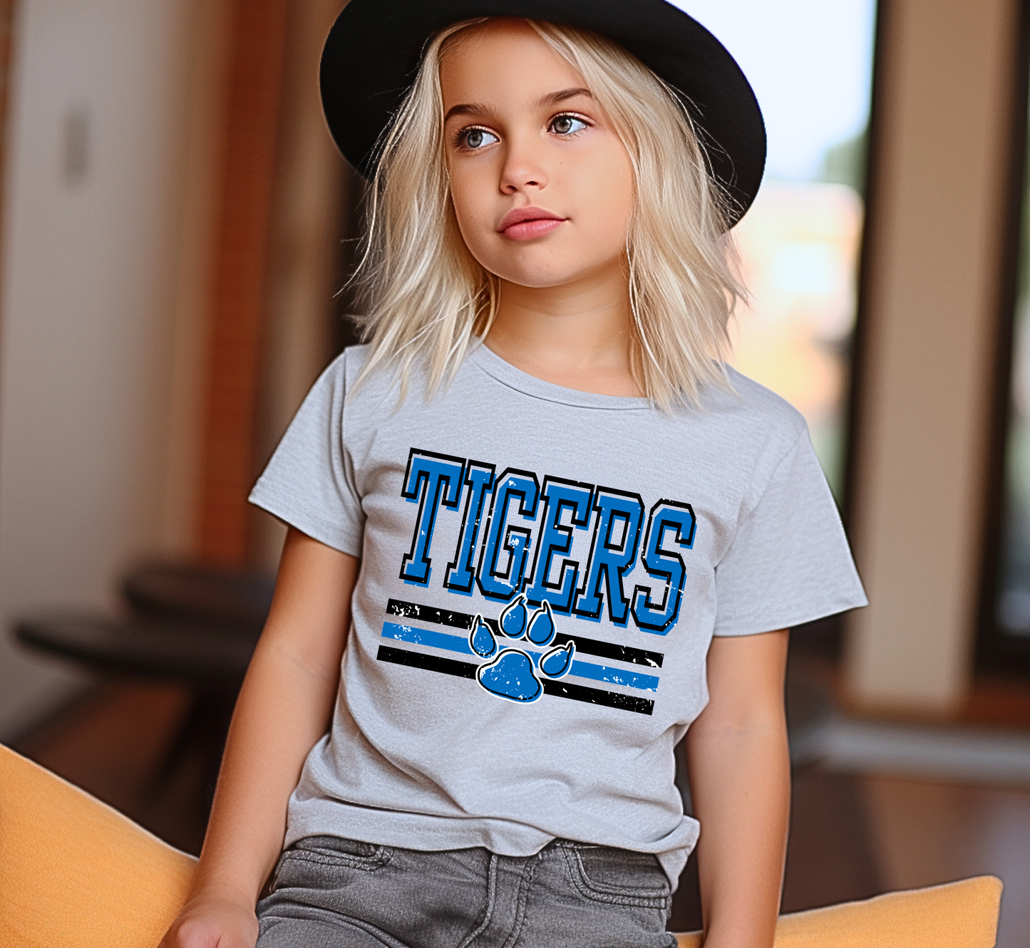 Youth TIGERS Paw Print Logo Top