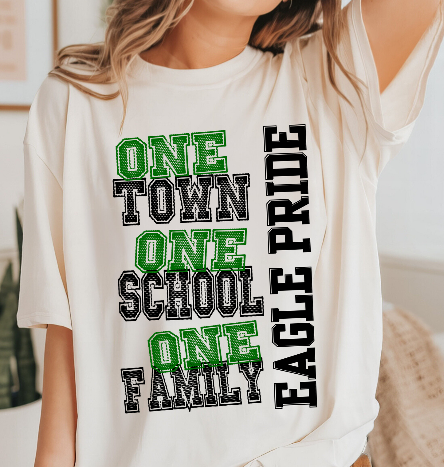 ONE TOWN ONE SCHOOL ONE FAMILY EAGLES tee