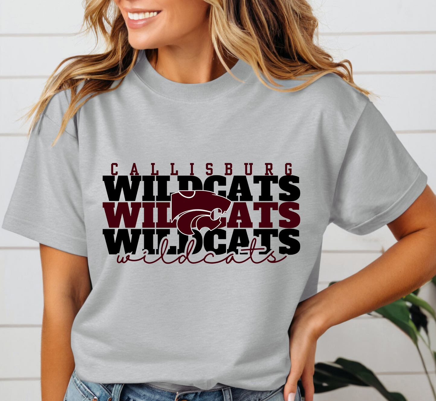 CALLISBURG WILDCATS Stacked tee