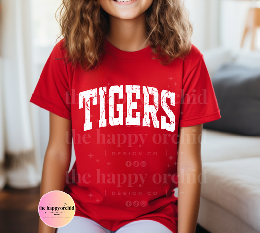 (NEW) Youth TIGERS Distressed Top