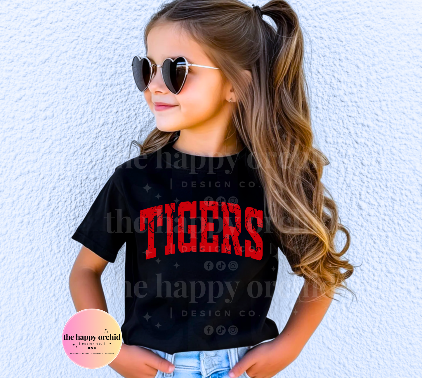 (NEW) Youth TIGERS Distressed Top