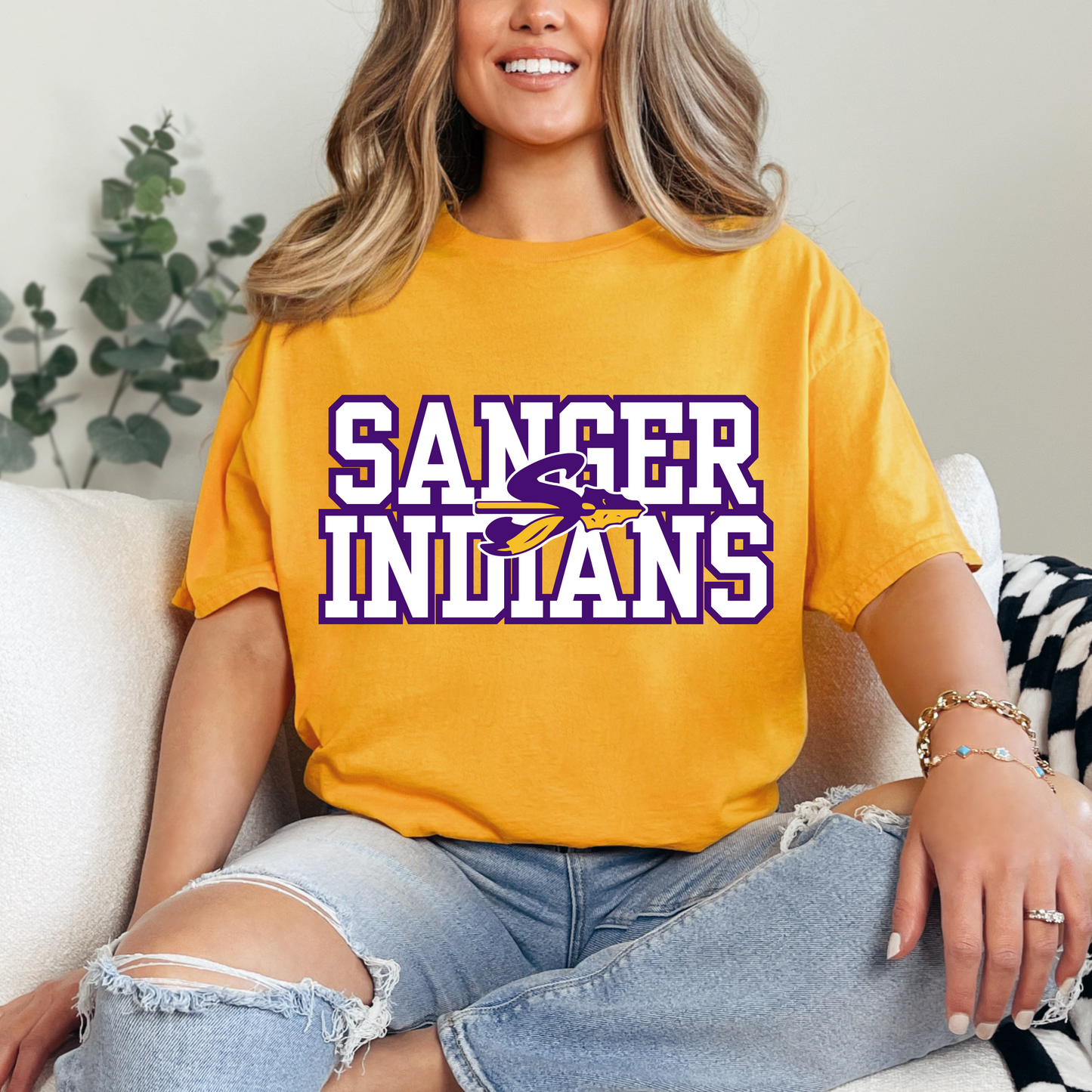 SANGER INDIANS Logo tee