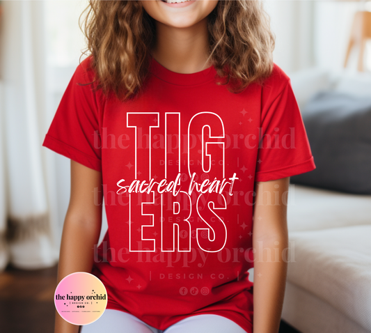 (NEW) Youth SACRED HEART TIGERS Top