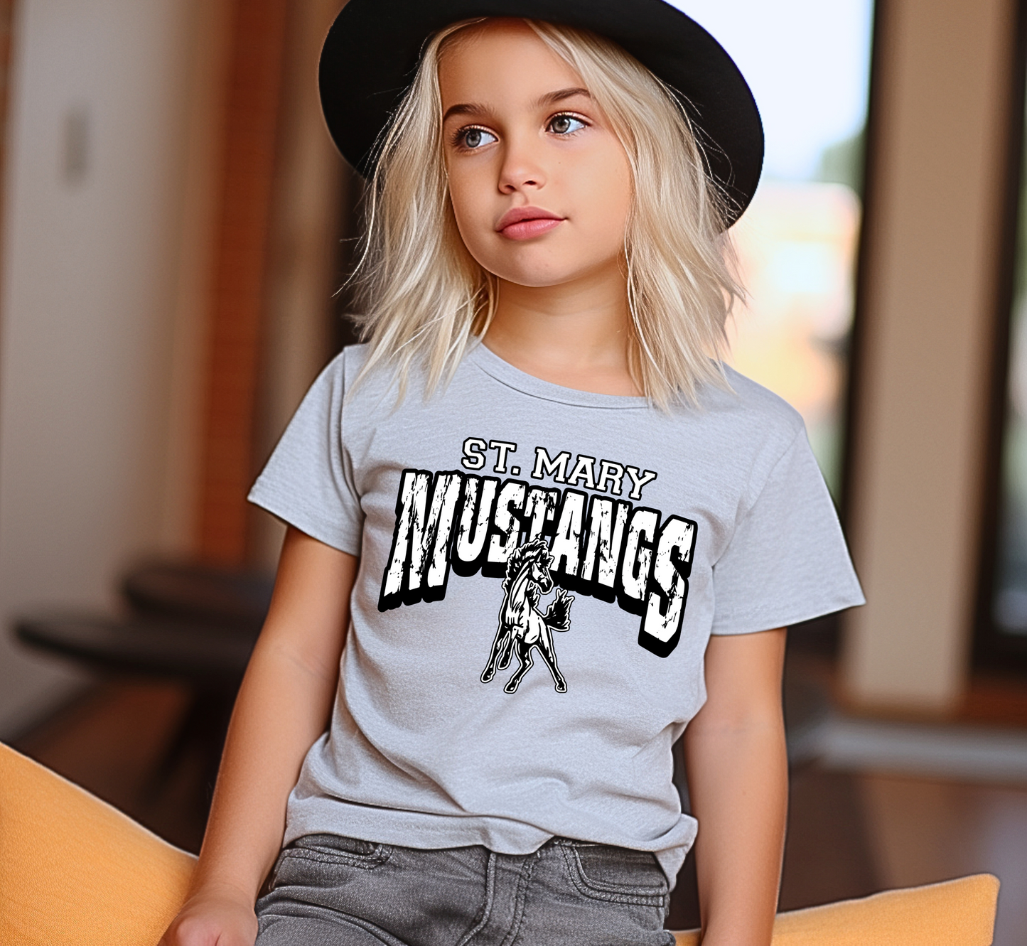 Youth ST. MARY MUSTANGS Grunge Top