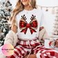 GLITTER REINDEER BOW Top