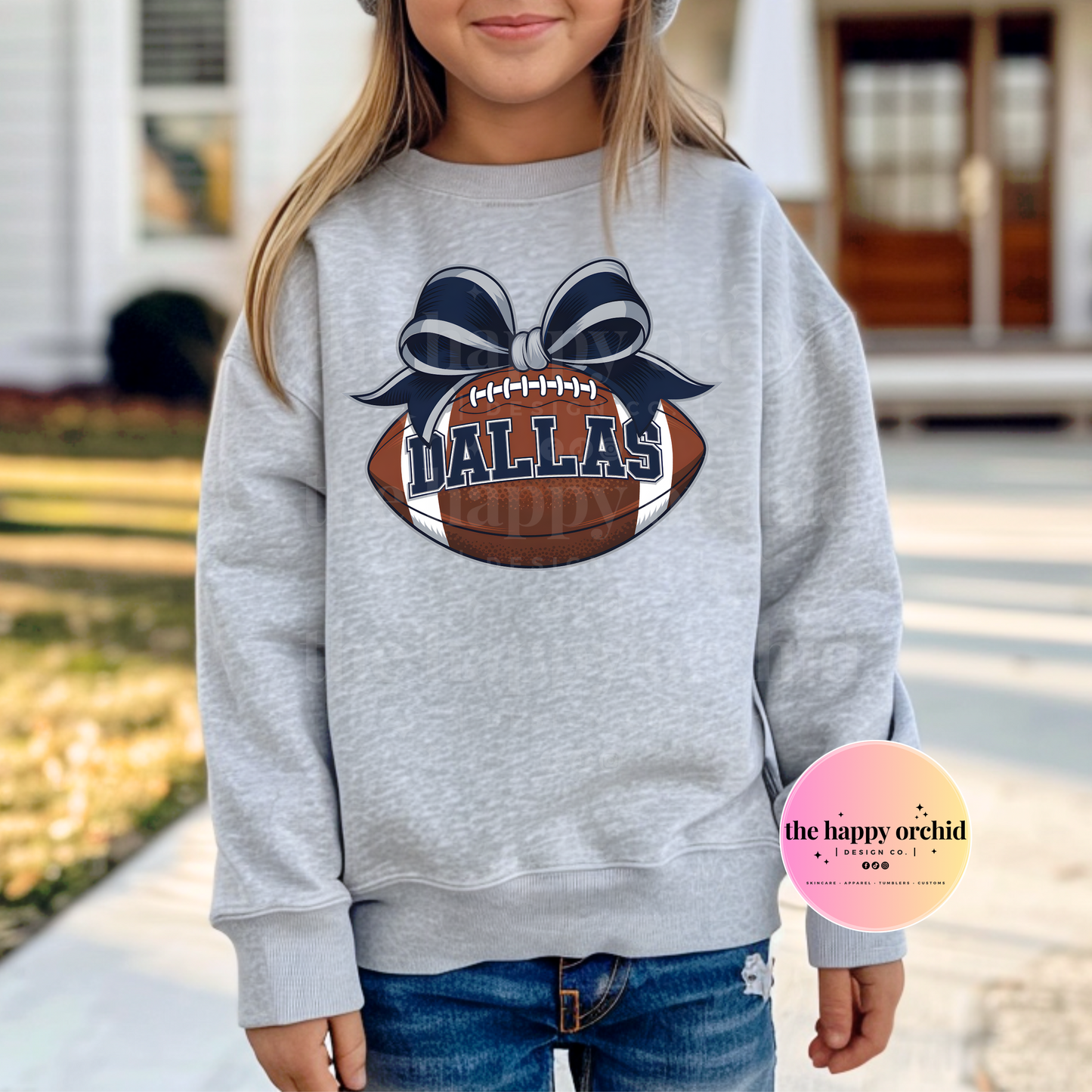 Toddler DALLAS FOOTBALL BOW Top