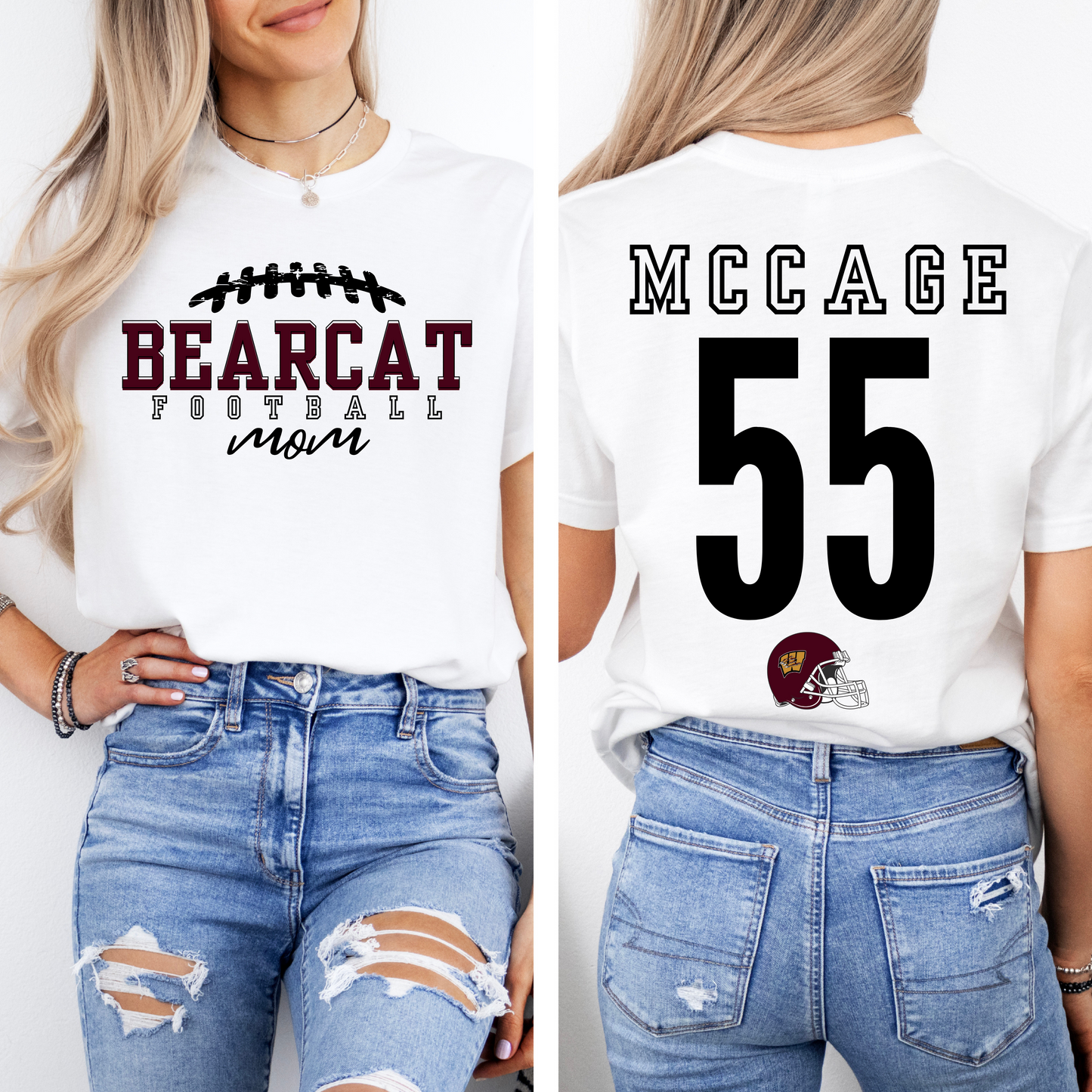 BEARCAT FOOTBALL MOM - WHITESBORO Personalized Tee